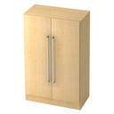 Armadio SIGNA G 7550 in legno di acero chiaro con due maniglie cromate di hjh OFFICE PRO