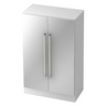 Armadio in metallo bianco SIGNA G 7550 con due ante e maniglie in cromo argento di hjh OFFICE PRO