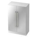 Armadio in metallo bianco SIGNA G 7550 con due ante e maniglie in cromo argento di hjh OFFICE PRO