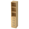 Mobile archivio alto SIGNA G 7600 in legno di acero chiaro con tre vani aperti e quattro cassetti di hjh OFFICE PRO