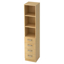 Mobile archivio alto SIGNA G 7600 in legno di acero chiaro con tre vani aperti e quattro cassetti di hjh OFFICE PRO