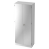 Armadio metallico SIGNA K 6100 SG in bianco-argento con due ante e una maniglia centrale di hjh OFFICE PRO