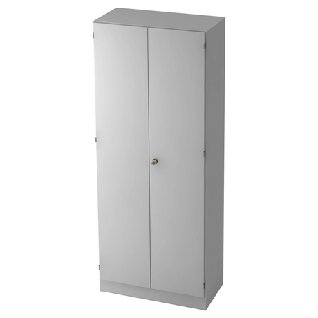 Armadio metallico grigio SIGNA K 6100 SG con due ante e una maniglia di chiusura centrale di hjh OFFICE PRO
