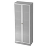 Mobile archivio grigio SIGNA K 6100G SG con due ante in vetro opaco e maniglie argentate di hjh OFFICE PRO