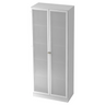 Mobile archivio bianco SIGNA K 6100G SG con due ante in vetro satinato argento di hjh OFFICE PRO