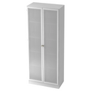 Mobile archivio bianco SIGNA K 6100G SG con due ante in vetro satinato argento di hjh OFFICE PRO