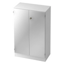 Armadio archivio SIGNA K 6550 SG in bianco e argento con due ante e serratura di hjh OFFICE PRO