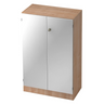 Mobile archivio SIGNA K 6550 SG effetto noce con due ante argentate e serratura di hjh OFFICE PRO