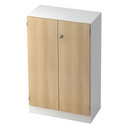 Armadio SIGNA K 6550 SG in bianco e rovere con due ante e una serratura di hjh OFFICE PRO