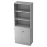 Mobile archiviatore grigio SIGNA K 6770 SG con ripiani aperti e un modulo inferiore chiuso di hjh OFFICE PRO