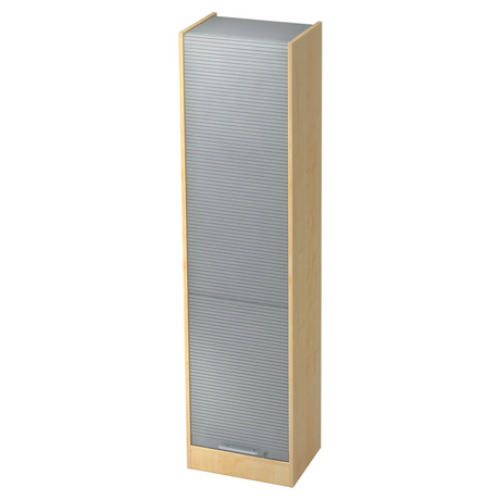 Mobile archivio SIGNA R 50 effetto acero con ante a lamelle in plastica argentata di hjh OFFICE PRO