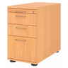 Cassettiera SIGNA SC40 in effetto legno faggio con quattro cassetti e maniglie a ponte di hjh OFFICE PRO