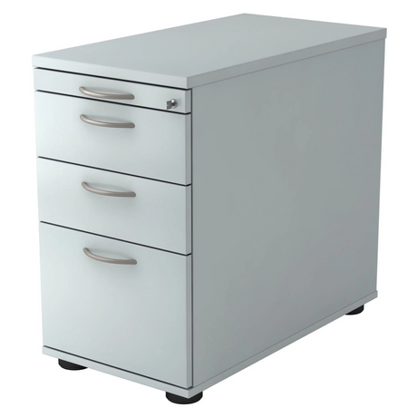 Cassettiera SIGNA SC40 in metallo grigio con quattro cassetti e maniglie ad arco di hjh OFFICE PRO
