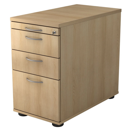 Cassettiera SIGNA SC40 in rovere con quattro cassetti e maniglie a ponte di hjh OFFICE PRO
