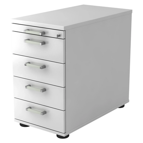 Cassettiera SIGNA SC50 in metallo bianca con cinque cassetti e maniglie cromate di hjh OFFICE PRO