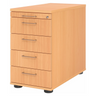 Cassettiera SIGNA SC50 in rovere chiaro con quattro cassetti e maniglie a ponte di hjh OFFICE PRO