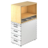 Cassettiera SIGNA SCA1 in aspetto acero con corpo bianco e cinque cassetti di hjh OFFICE PRO