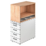 Cassettiera SIGNA SCA1 in look noce con struttura bianca e cinque cassetti di hjh OFFICE PRO