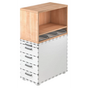 Cassettiera SIGNA SCA1 in look noce con struttura bianca e cinque cassetti di hjh OFFICE PRO