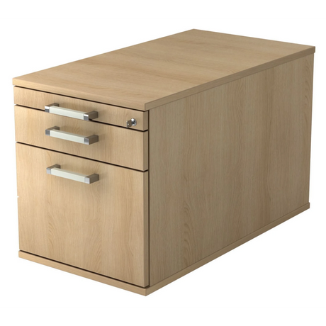 Cassettiera con rotelle SIGNA TC20 effetto rovere con tre cassetti e maniglie cromate di hjh OFFICE PRO