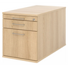 Cassettiera con rotelle SIGNA TC20 in effetto rovere con tre cassetti e maniglie a ponte argentate di hjh OFFICE PRO