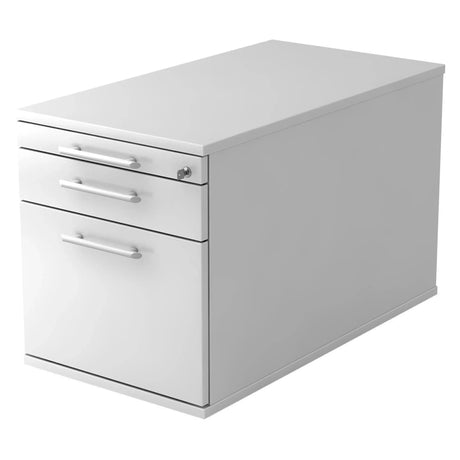 Cassettiera con rotelle SIGNA TC20 bianca in plastica con tre cassetti e maniglie a barra di hjh OFFICE PRO