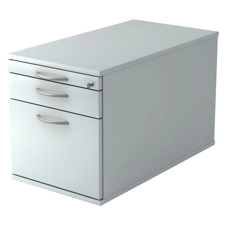 Cassettiera con rotelle SIGNA TC20 in metallo grigio con tre maniglie ad arco e serratura di hjh OFFICE PRO