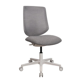 Sedia Home Office Sitflex Lady con rivestimento in tessuto grigio e base bianca su ruote di hjh OFFICE