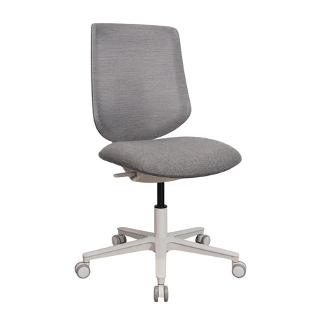 Sedia Home Office Sitflex Lady con rivestimento in tessuto grigio e base bianca su ruote di hjh OFFICE