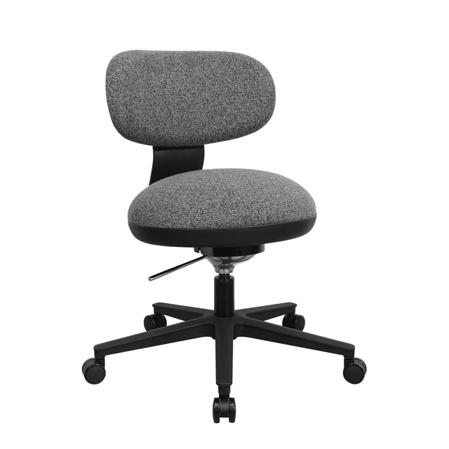 Sedia Home Office SITMOTION B con rivestimento in tessuto grigio e base nera su ruote di hjh OFFICE