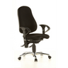 Sedia da ufficio professionale SITNESS 10 nera con braccioli e base lucidata di Topstar