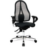 Sedia da ufficio professionale SITNESS 15 U2 in nero con schienale in rete e base lucida di Topstar