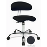 Sgabello girevole SITNESS 40 nero con imbottitura, base cromata e ruote di Topstar
