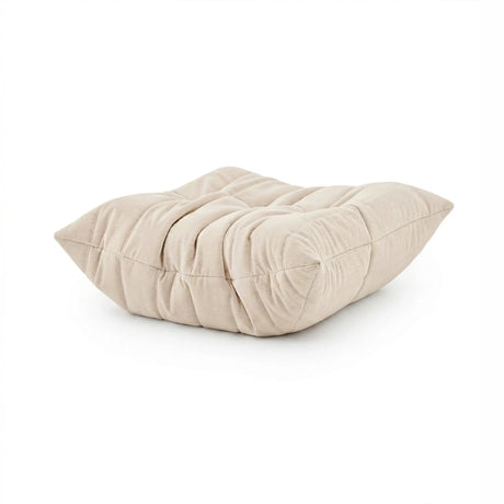 Pouf a sacco Sitzolo Podi beige con superficie trapuntata e forma quadrata di hjh LIVING