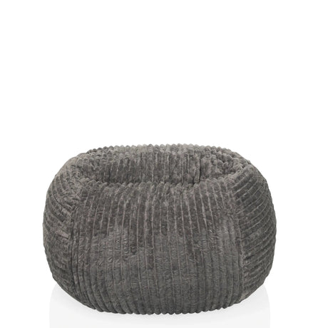 Pouf a sacco Sitzolo R grigio con struttura in tessuto a coste di hjh LIVING