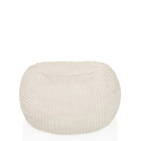 Pouf a sacco beige Sitzolo R con struttura superficiale a coste di hjh LIVING