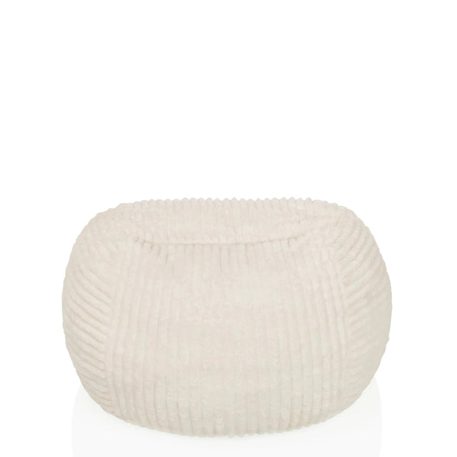 Pouf a sacco beige Sitzolo R con struttura superficiale a coste di hjh LIVING