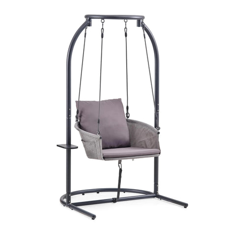 Sedia sospesa Skylo grigio scuro con struttura e cuscino di hjh LIVING