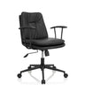 Sedia Home Office SMALLO nera con rivestimento in ecopelle e braccioli di hjh OFFICE