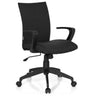 Sedia Home Office SOFT con rivestimento in tessuto nero e braccioli di hjh OFFICE