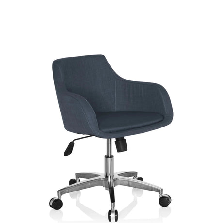 Sedia Home Office SOLAO 100 con rivestimento in tessuto grigio scuro e base argentata di hjh OFFICE
