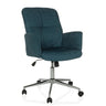 Sedia Home Office SOLAO 400 con rivestimento in tessuto color petrolio e base a stella lucida di hjh OFFICE