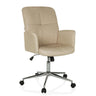 Sedia Home Office SOLAO 400 con rivestimento in tessuto beige e base a stella lucida con ruote di hjh OFFICE