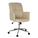 Sedia Home Office SOLAO 400 con rivestimento in tessuto beige e base a stella lucida con ruote di hjh OFFICE