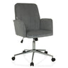 Sedia Home Office SOLAO CORD con rivestimento in velluto a coste grigio e base a stella cromata con ruote di hjh OFFICE