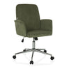 Sedia Home Office SOLAO CORD con rivestimento in velluto a coste verde scuro e base in metallo lucido di hjh OFFICE