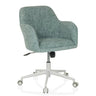 Sedia Home Office SOLAO HOME in menta con scocca rivestita in tessuto e base bianca di hjh LIVING