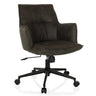Sedia Home Office SOLAO LIFE con rivestimento grigio scuro e base nera di hjh LIVING