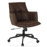 Sedia Home Office SOLAO LIFE con rivestimento marrone scuro e base a rotelle nera di hjh LIVING