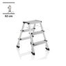 Scala richiudibile in alluminio SOLID IV con tre gradini e piedini neri di hjh OFFICE